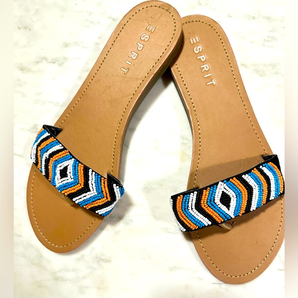 Esprit Women's Beaded Sandals - Blue and Orange